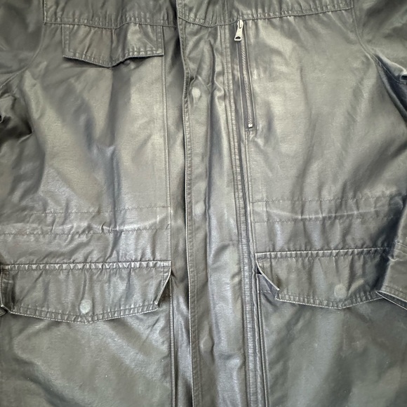 JOSEPH ABBOUD***Waxed Black Hooded Jacket Coat***Medium - Picture 2 of 9